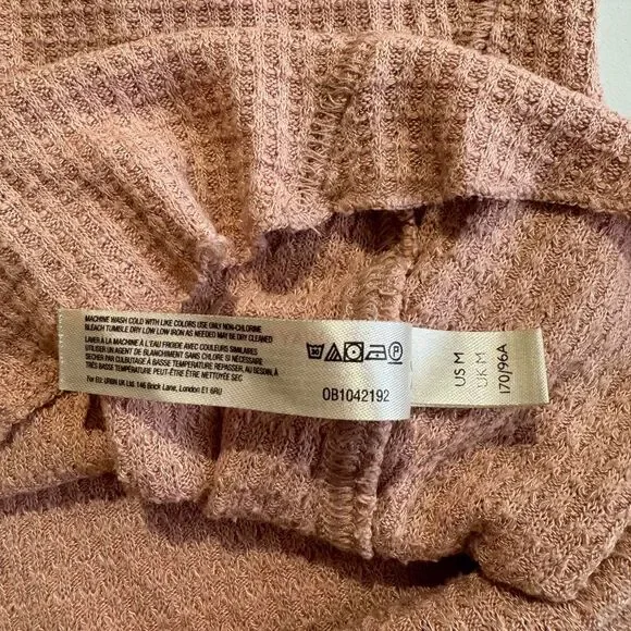 Free People Mauve Henley Top Button Textured Long Sleeve Thermal Transitional - Picture 8 of 11